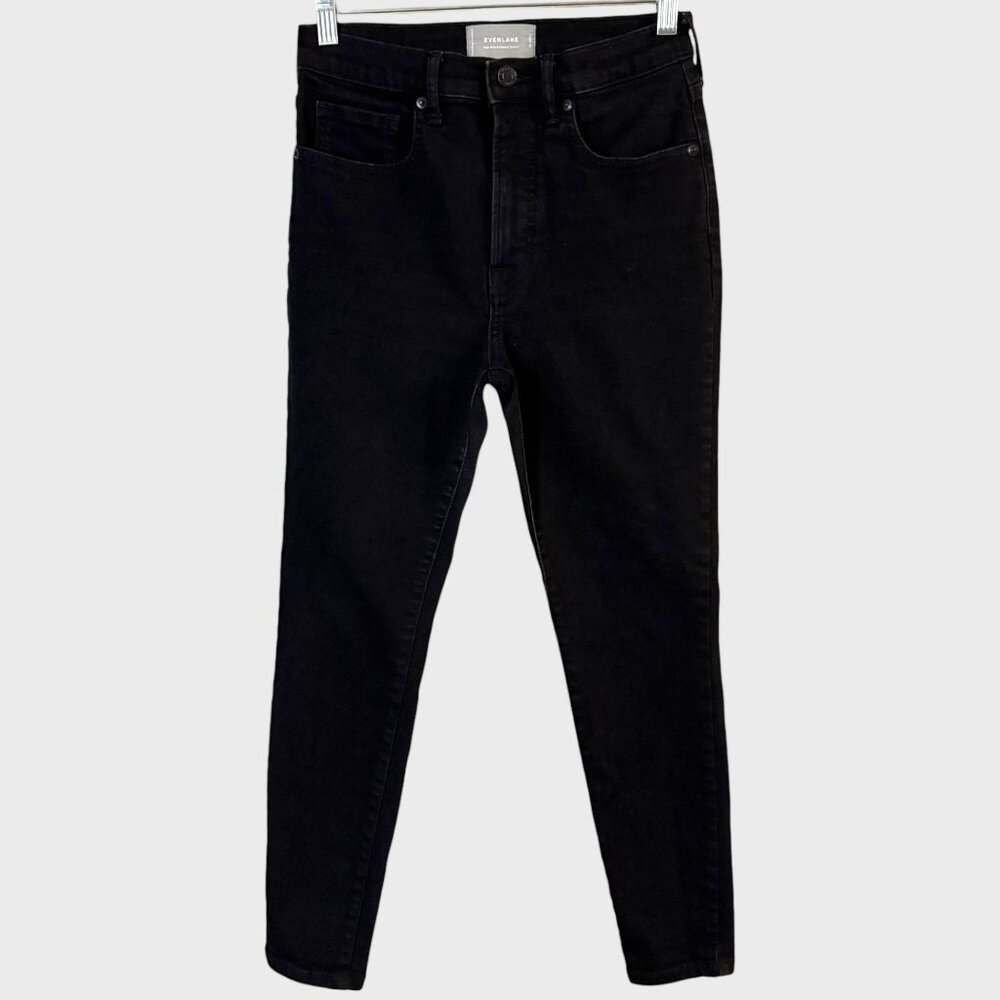 Everlane Skinny Ankle Denim Jeans Black Women's 28 High-Rise Authentic Stretch